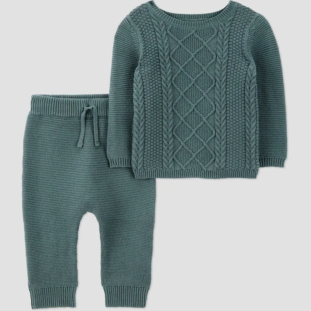 Carter's Baby Boys' 2pc Cable Knit Sweater Set Newborn